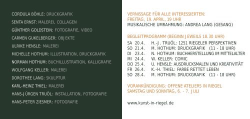 Flyer-Download - Kunst in Riegel am Kaiserstuhl