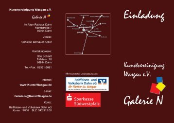Einladung zur Vernissage - Kunstvereinigung Wasgau e.V.