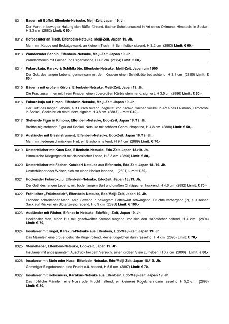 252. Versteigerung Freitag 15.03. und Samstag 16.03.2013