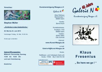 Einladung zur Vernissage - Kunstvereinigung Wasgau e.V.