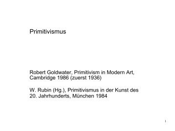 Primitivismus Teil 1 - Institut fÃ¼r Kunstgeschichte