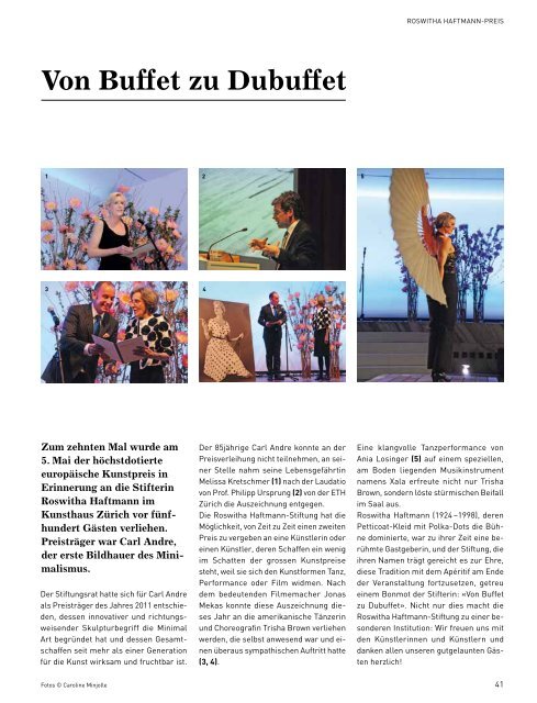 Magazin 3 Â· august 2011 10 MirÃ³, Monet, Matisse ... - Kunsthaus ZÃ¼rich