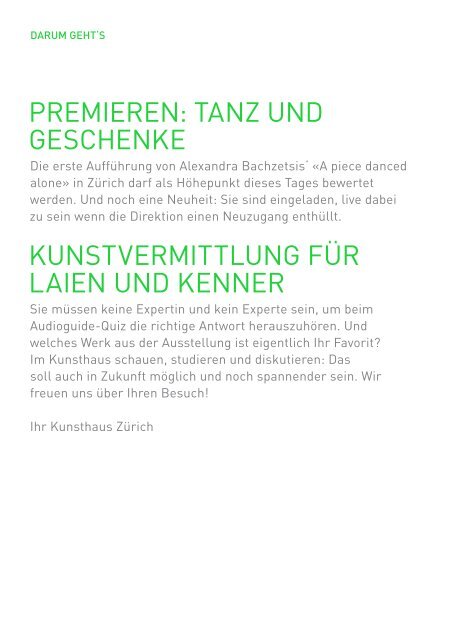 Detailprogramm (pdf) - Kunsthaus ZÃ¼rich