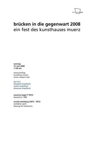 programm [Knochenbau und Sinneslust der Musik] - kunsthaus muerz