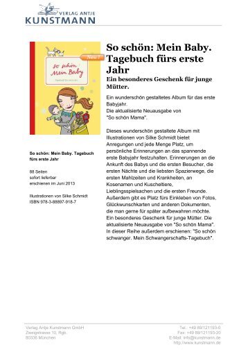 So schön: Mein Baby. Tagebuch fürs erste Jahr - Verlag Antje ...