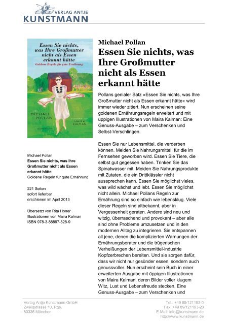Druckansicht (PDF) - Verlag Antje Kunstmann