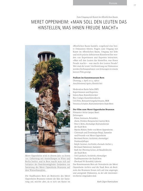 Download Magazin KunstEINSICHTBern No. 2(pdf) - Kunstmuseum ...