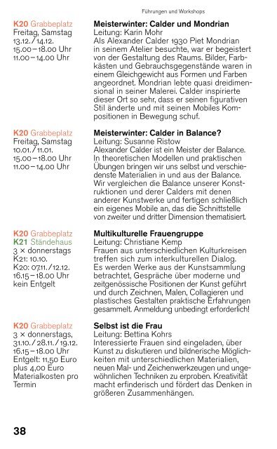 Quartalsprogramm 10/11/12 - Kunstsammlung NRW