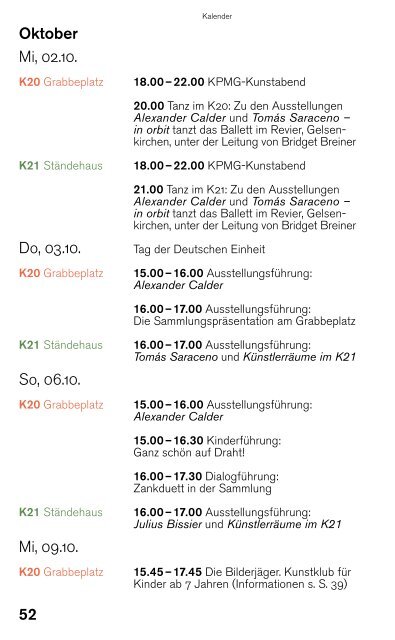 Quartalsprogramm 10/11/12 - Kunstsammlung NRW