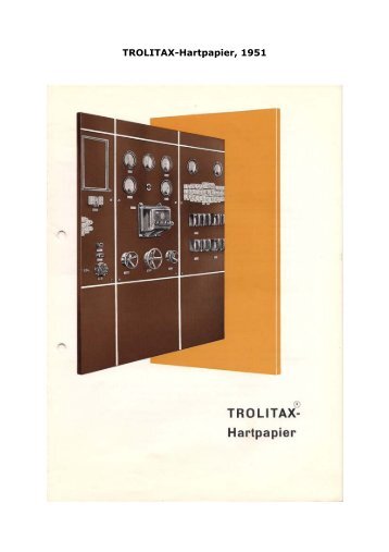 TROLITAX-Hartpapier, 1951 - Kunststoff Museum Troisdorf