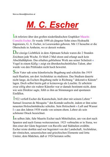 M. C. Escher - Kunst und Kunstunterricht