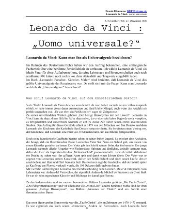 Leonardo da Vinci : âUomo universale?â - Kunst und Kunstunterricht