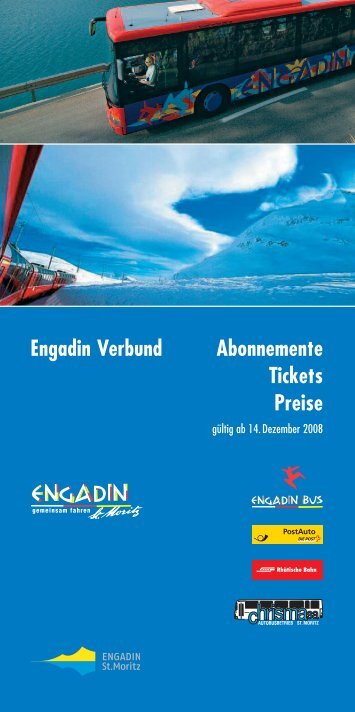 Engadin Verbund Abonnemente Tickets Preise - Kunstwege