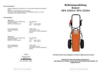 Bedienungsanleitung als PDF - KUNZER GmbH