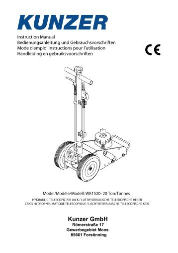 Bedienungsanleitung - KUNZER GmbH