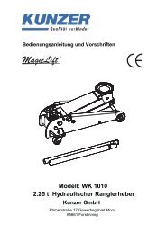 Bremsen-Entlüftungsgerät (pneumatisch), Marke KUNZER - Ersatzteile