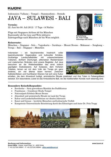 JAVA â SULAWESI - BALI - Kuoni