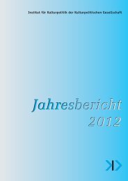 Jahresbericht 2012 - Kulturpolitische Gesellschaft eV