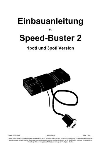 Einbauanleitung Speed-Buster 2