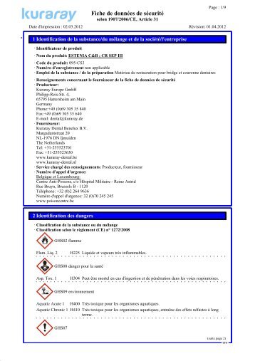 estenia c&b cr sep 3 (be,fr) - Kuraray Dental