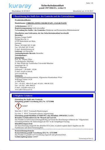 chroma zone clear paste (de) - Kuraray Dental