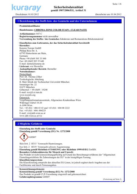 chroma zone clear paste (de) - Kuraray Dental