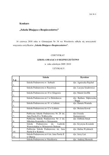 SzkoÅa DbajÄca o BezpieczeÅstwo - Kuratorium OÅwiaty we WrocÅawiu