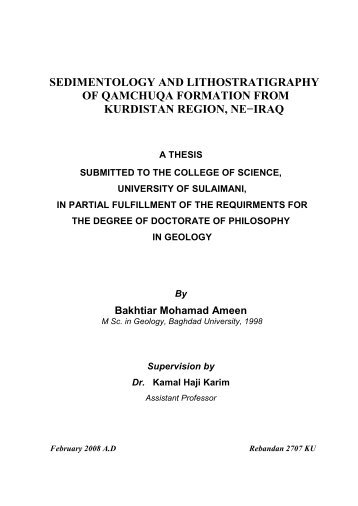 sedimentology and lithostratigraphy of qamchuqa formation from ...