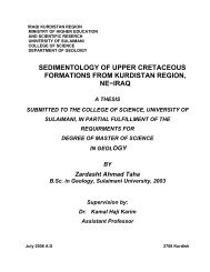 sedimentology of upper cretaceous formations from kurdistan region ...