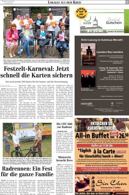 lokales aus kellen - Kurier am Sonntag