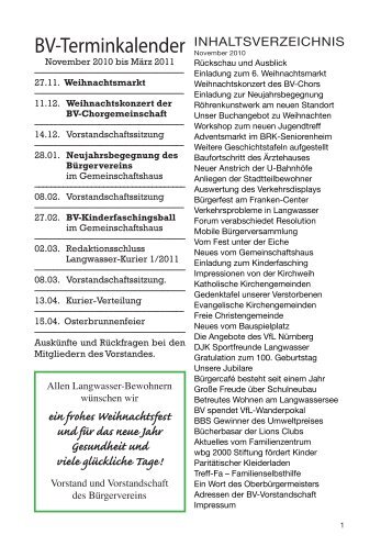 Kurier Nov.2010-Internet.indd - BÃ¼rgerverein, NÃ¼rnberg, Langwasser