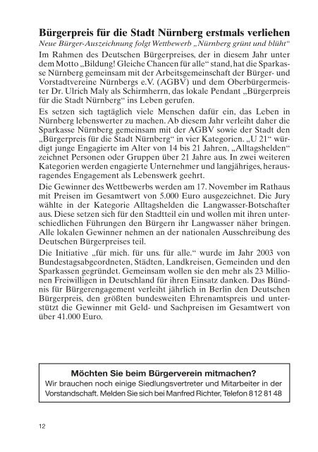 Kurier Nov.2011-Internet.indd - BÃ¼rgerverein, NÃ¼rnberg, Langwasser