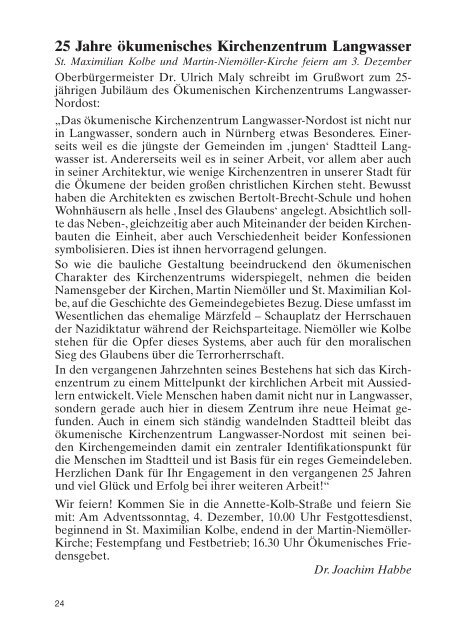 Kurier Nov.2011-Internet.indd - BÃ¼rgerverein, NÃ¼rnberg, Langwasser