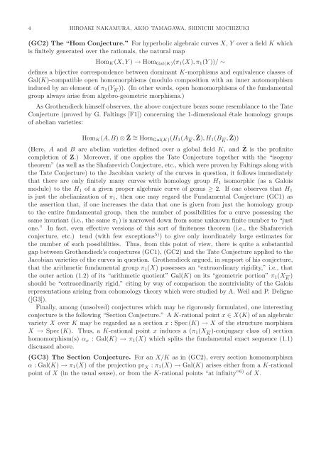 The Grothendieck Conjecture on the Fundamental Groups of ...