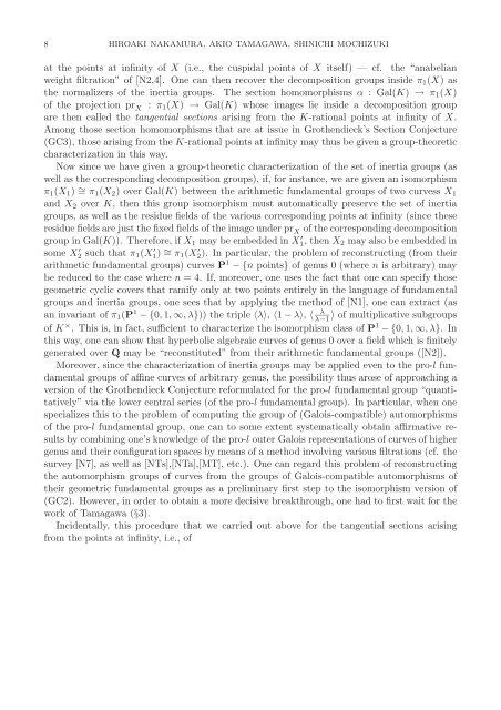 The Grothendieck Conjecture on the Fundamental Groups of ...