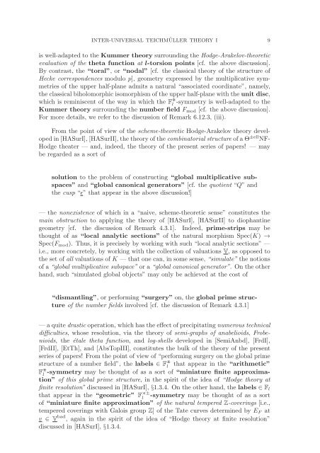 Inter-universal Teichmuller Theory I: Construction of Hodge Theaters