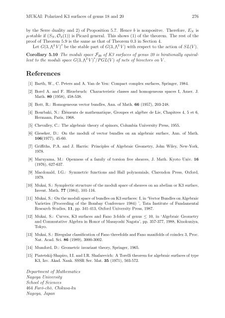 Polarized K3 surfaces of genus 18 and 20 - Research Institute for ...