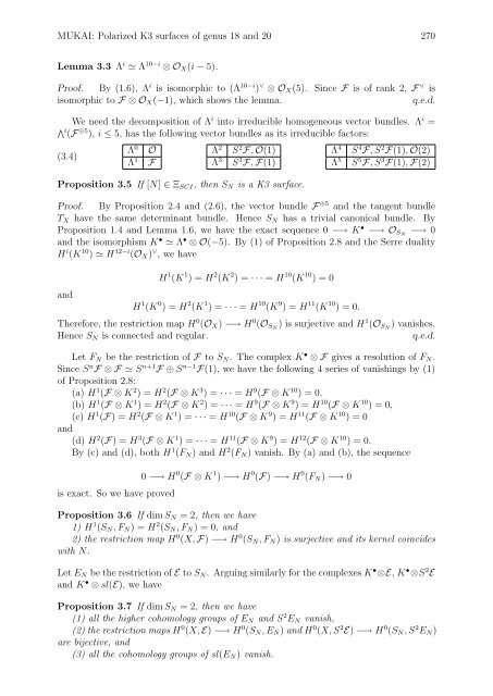 Polarized K3 surfaces of genus 18 and 20 - Research Institute for ...