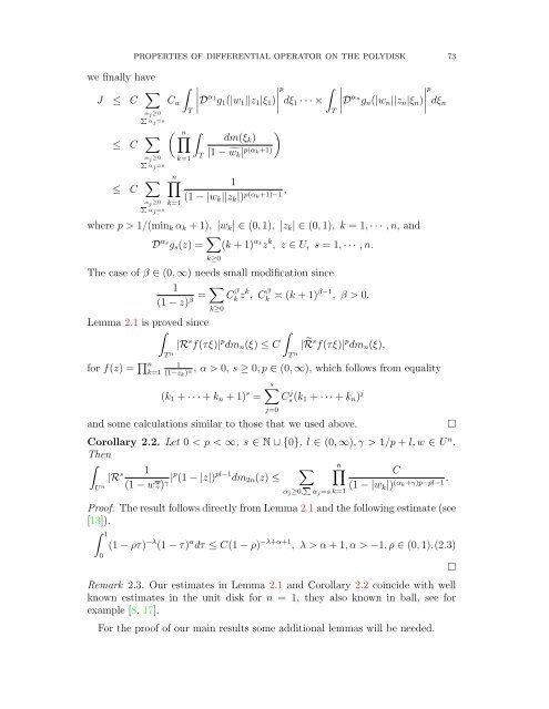 On some properties of a differential operator on the polydisk