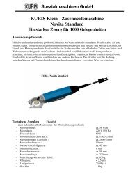Prospekt Novita Standard - Kuris Spezialmaschinen GmbH