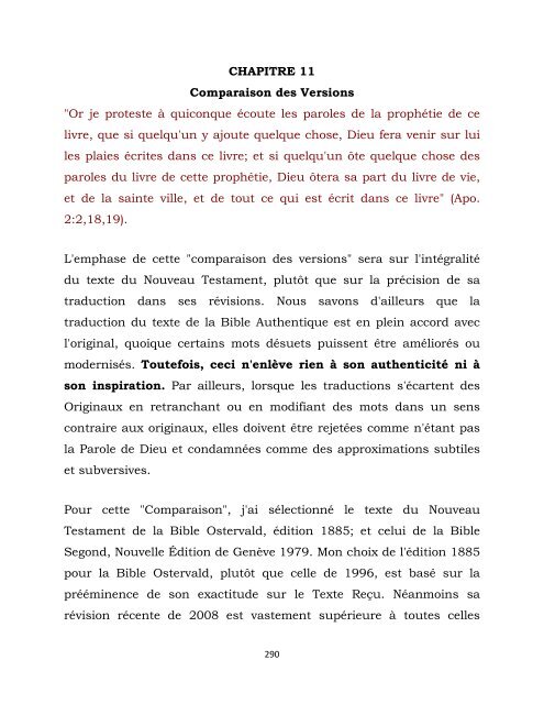 La Bible Authentique, quelle version ?