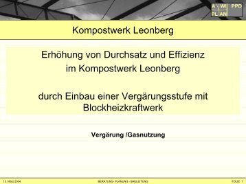 Kompostwerk Leonberg ErhÃ¶hung von Durchsatz und ... - KURS