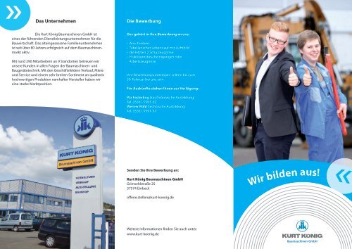 Ausbildungsflyer als PDF - Kurt KÃ¶nig Baumaschinen GmbH