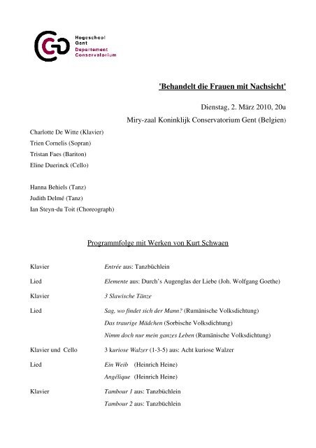 Komplettes Programm im PDF-Format - Kurt Schwaen