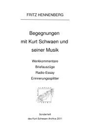 Begegnungen mit Kurt Schwaen und seiner Musik