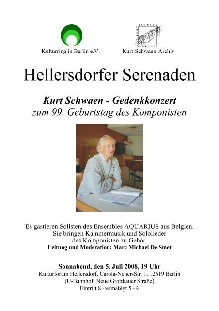 Hellersdorfer Serenaden - Kurt Schwaen
