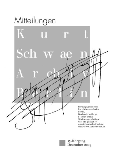 13. Jahrgang / Dezember 2009 im PDF-Format - Kurt Schwaen