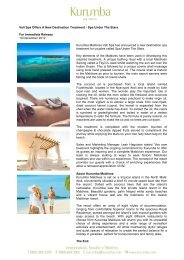 press release - Kurumba Maldives