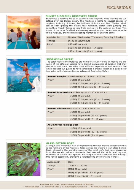 Excursion Factsheet (.PDF) - Kurumba Maldives