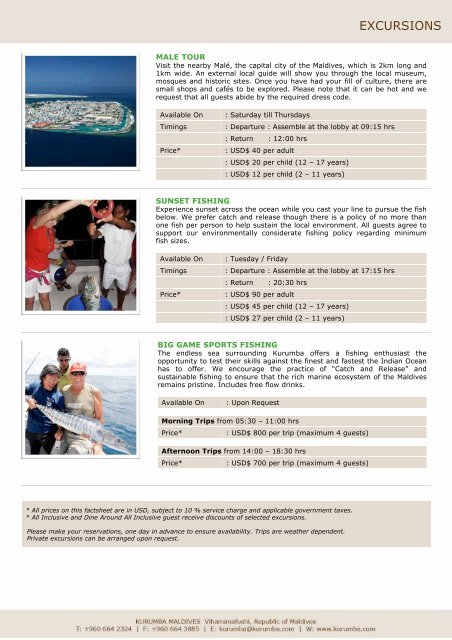 Excursion Factsheet (.PDF) - Kurumba Maldives